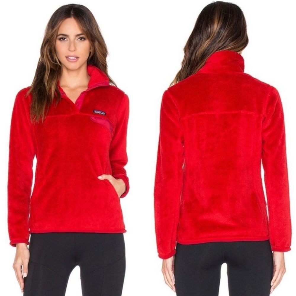 Patagonia ReTool Snap-T Polartec Pullover Fleece Red Women’s Size S